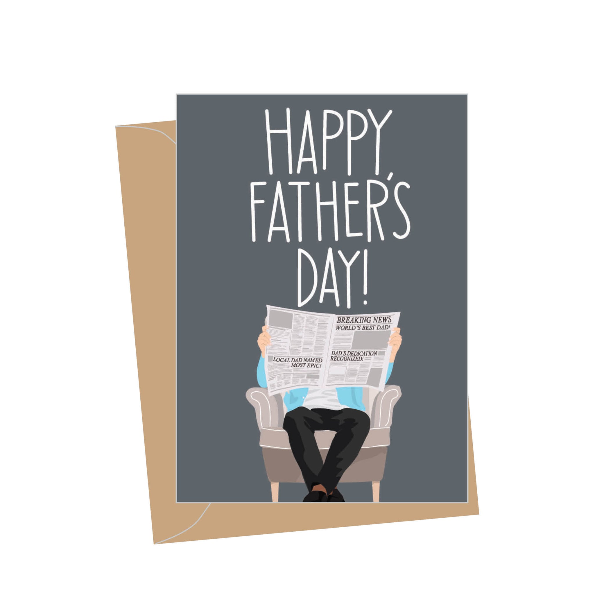 Mini Father's Day Newspaper Dad, Folded Enclosure Card