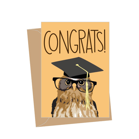 Mini Graduation Owl, Folded Enclosure Card