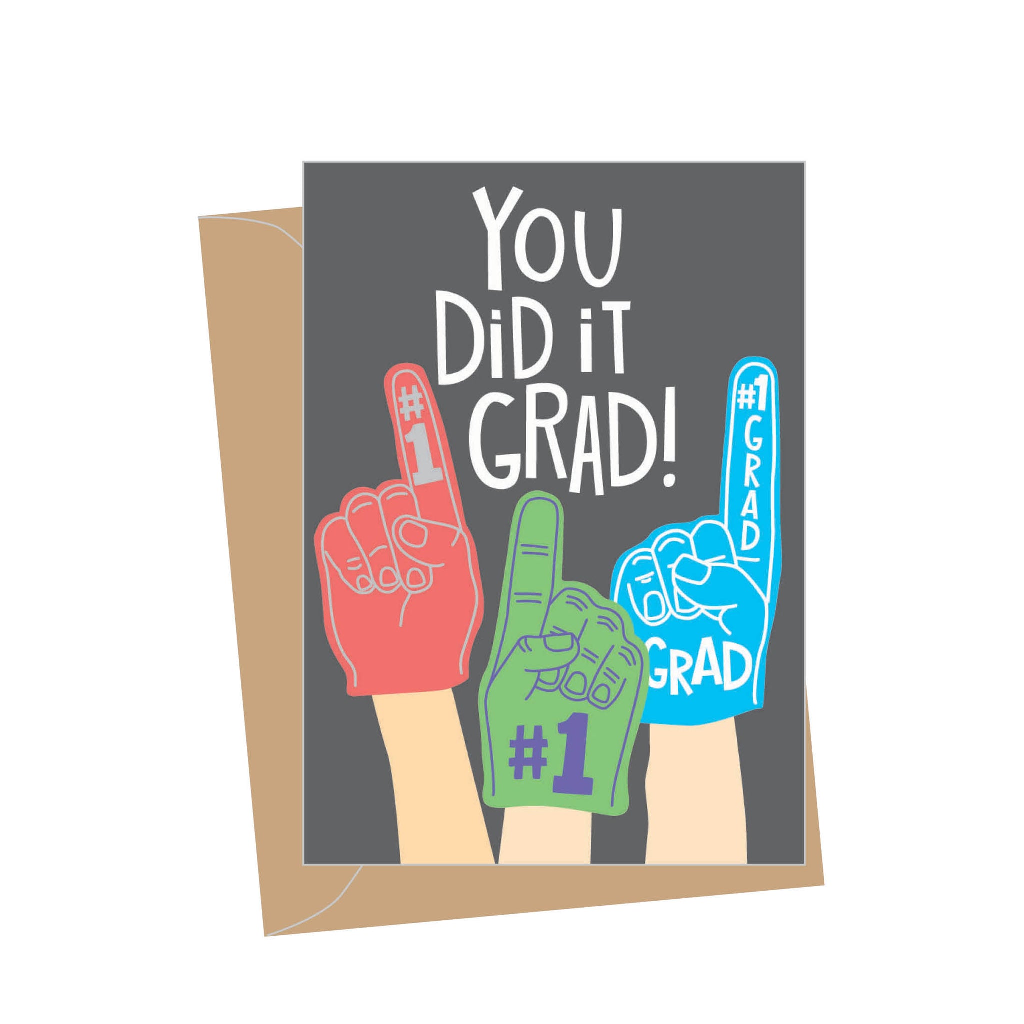 mini grad cards Mini Graduation Foam Finger, Folded Enclosure Card – Apartment 2 Cards