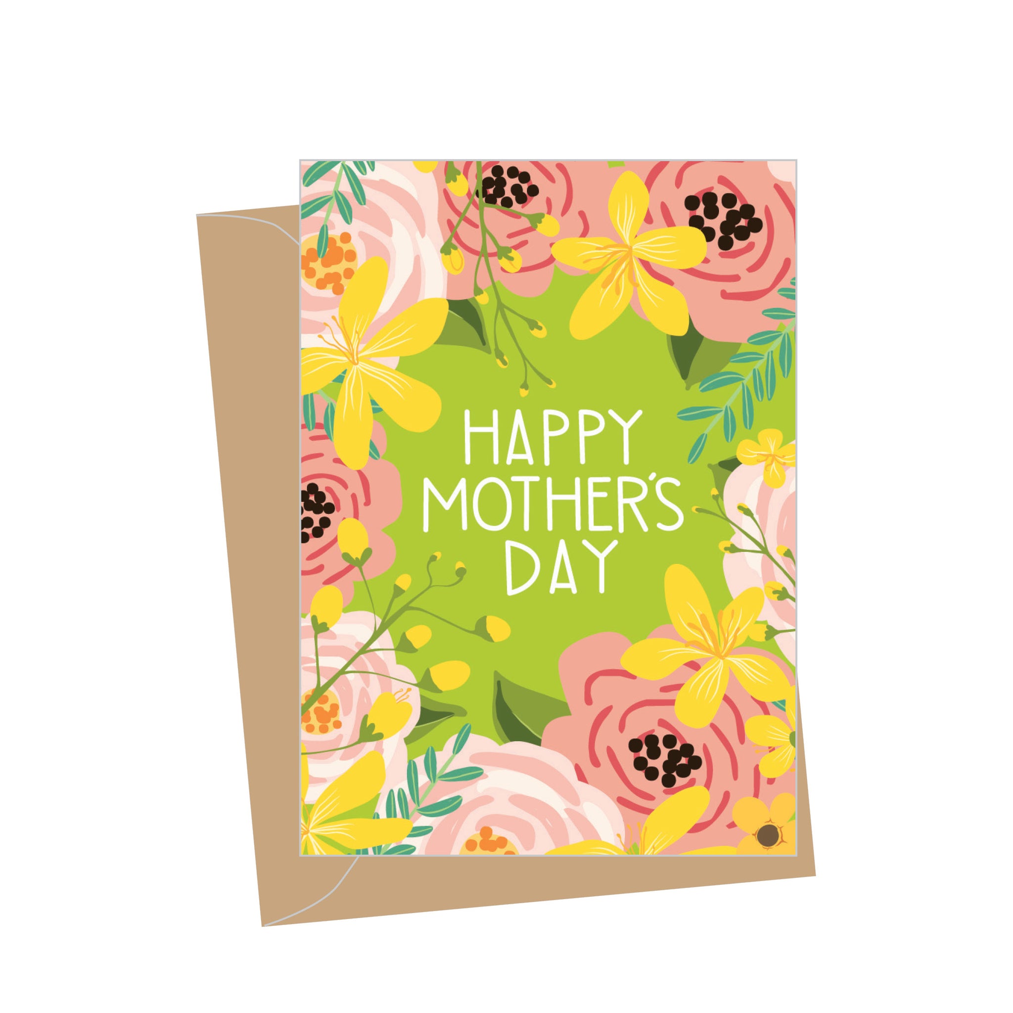 Mini Mother's Day Green Floral, Folded Enclosure Card