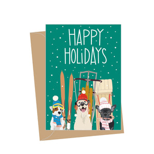 Mini Ski Dogs, Folded Enclosure Card