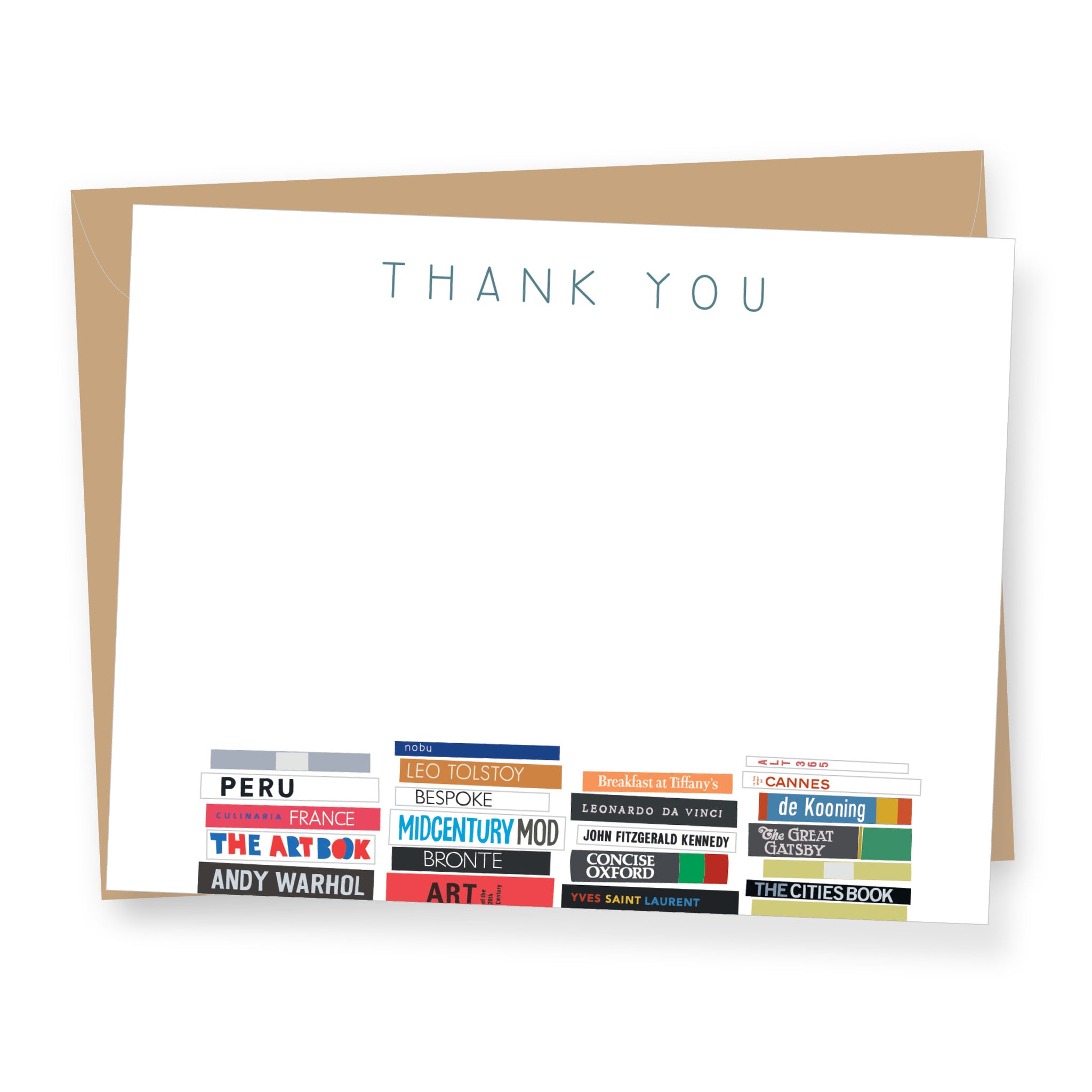Bookstack Thank You - Boxed Flat Correspondence Cards