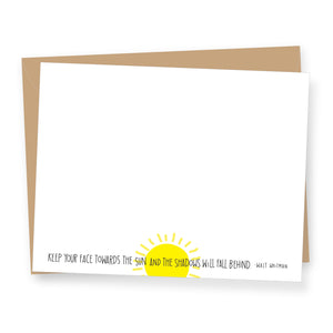 Walt Whitman Sun Quote - Boxed Flat Correspondence Cards