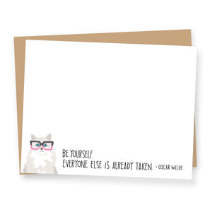 Oscar Wilde Be Yourself Quote - Boxed Flat Correspondence Cards