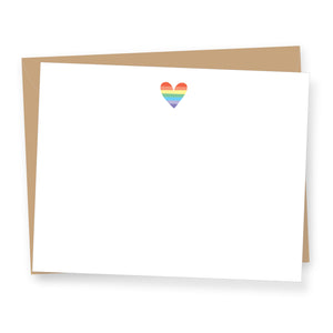 Rainbow Heart - Boxed Flat Correspondence Cards