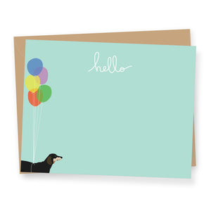Dachshund Hello - Boxed Flat Correspondence Cards