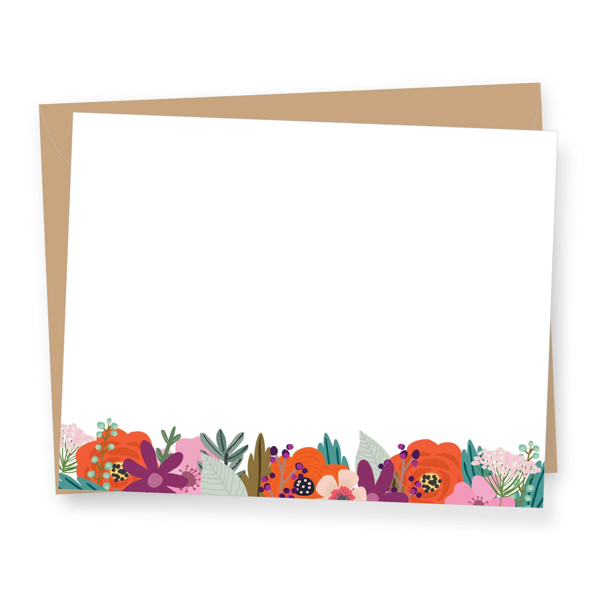 Floral Blank - Boxed Flat Correspondence Cards