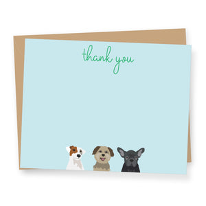 Three Dogs Thank You - Boxed Flat Correspondence Cards