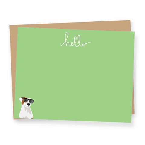 Jack Russell Sunglasses Hello - Boxed Flat Correspondence Cards