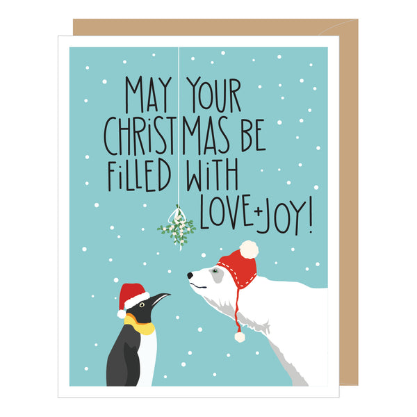 Holiday Penguin & Polar Bear Christmas Card