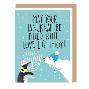 Penguin & Polar Bear Hanukkah Card
