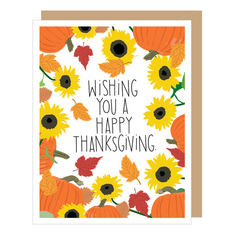 Sunflowers & Pumpkins Thanksgiving Card