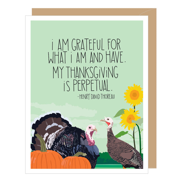 David Thoreau Quote Thanksgiving Card