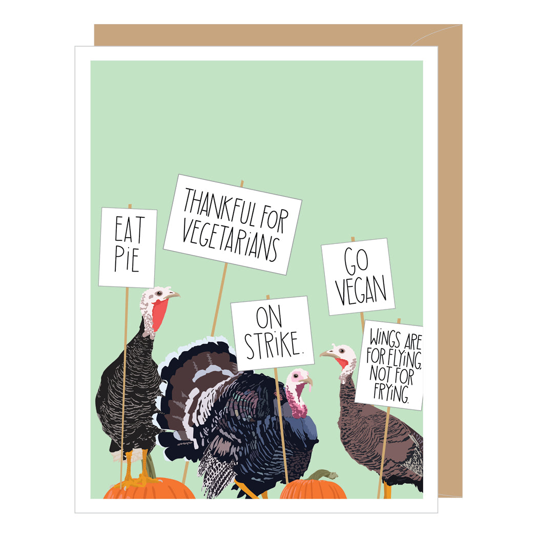 Turkey Strike Vegan Thanksgiving Card