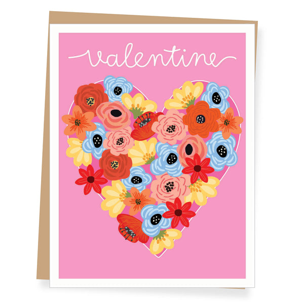 Floral Valentine Heart Card