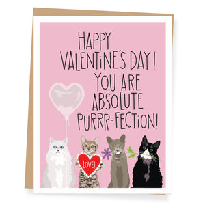 Purrrfection Cats Valentine Card