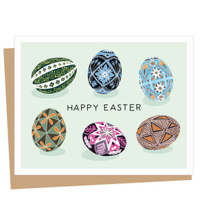 Decorated Ukrainian Eggs Easter Card