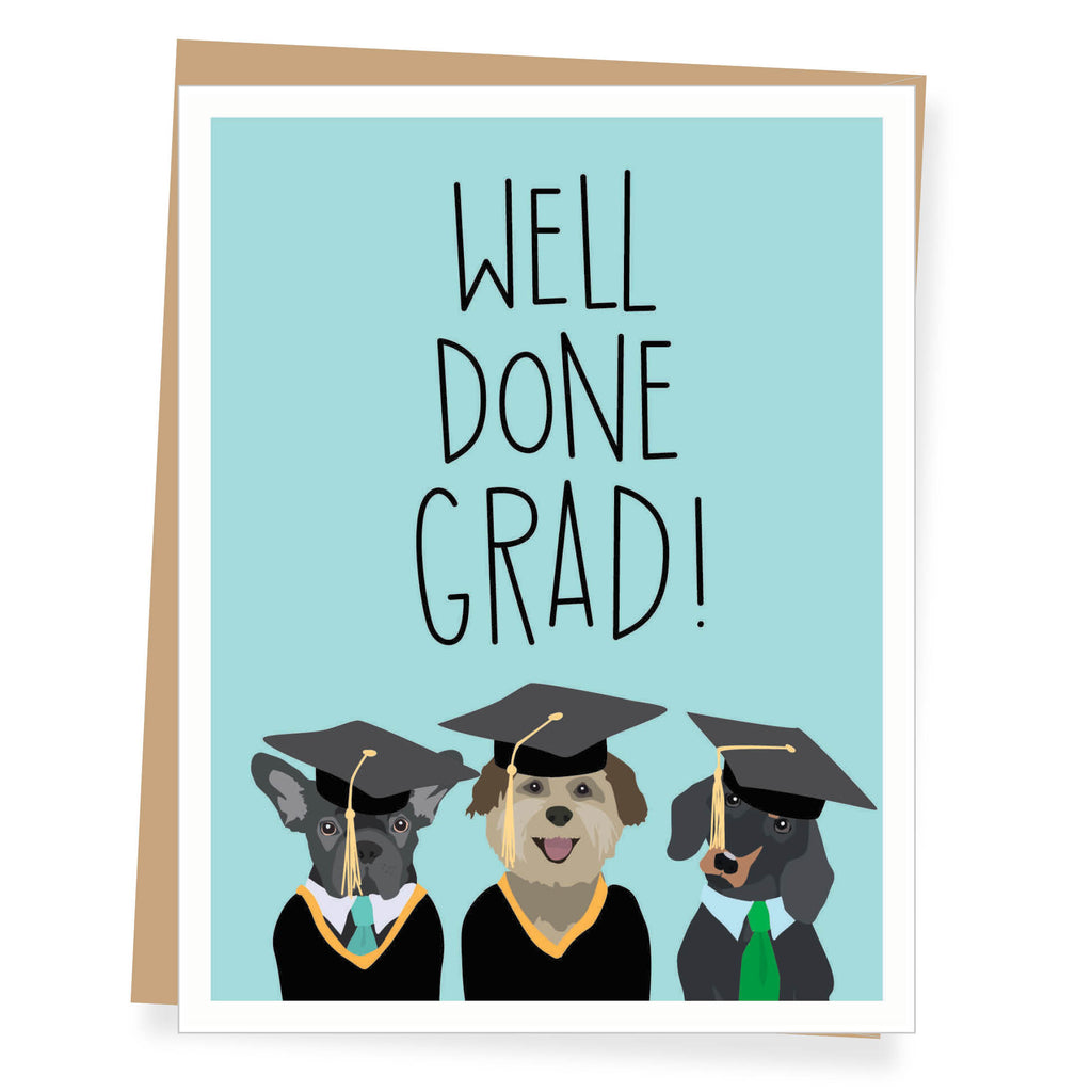 Well Done Grad Dogs Graduation Card – Apartment 2 Cards