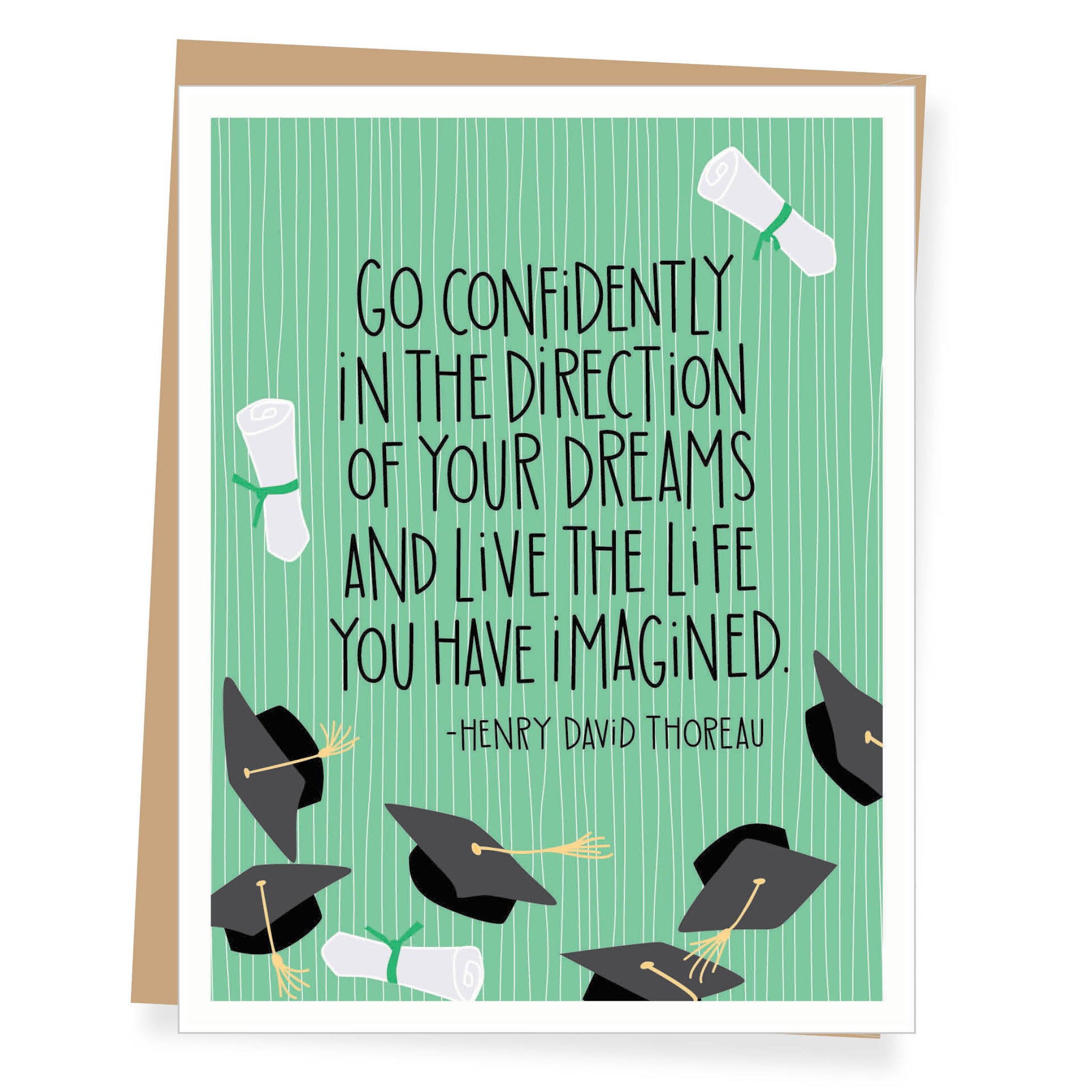 Thoreau Go Confidently Quote Graduation Card