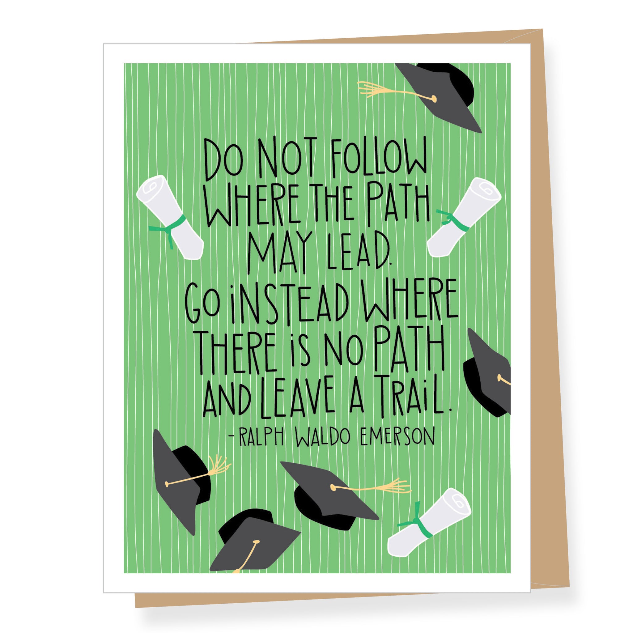 Emerson Do Not Follow Quote Graduation Card