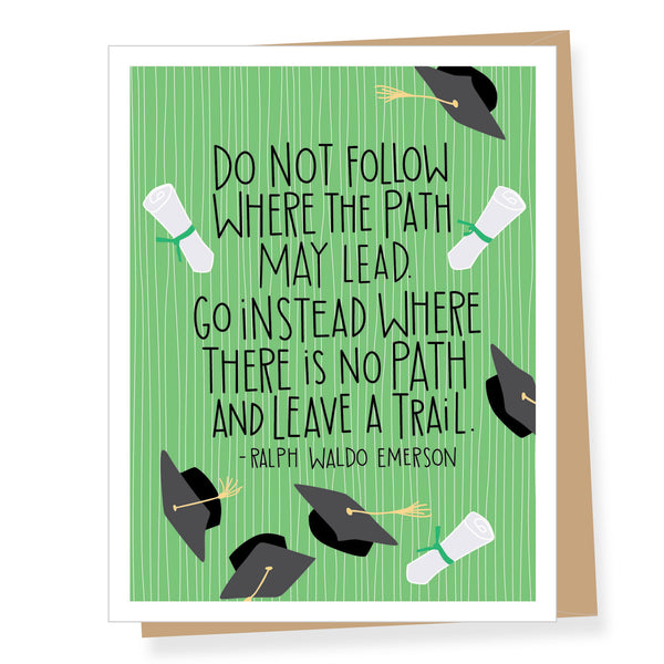 Emerson Do Not Follow Quote Graduation Card