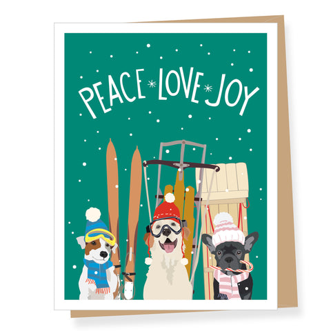 Ski Dogs Holiday Card