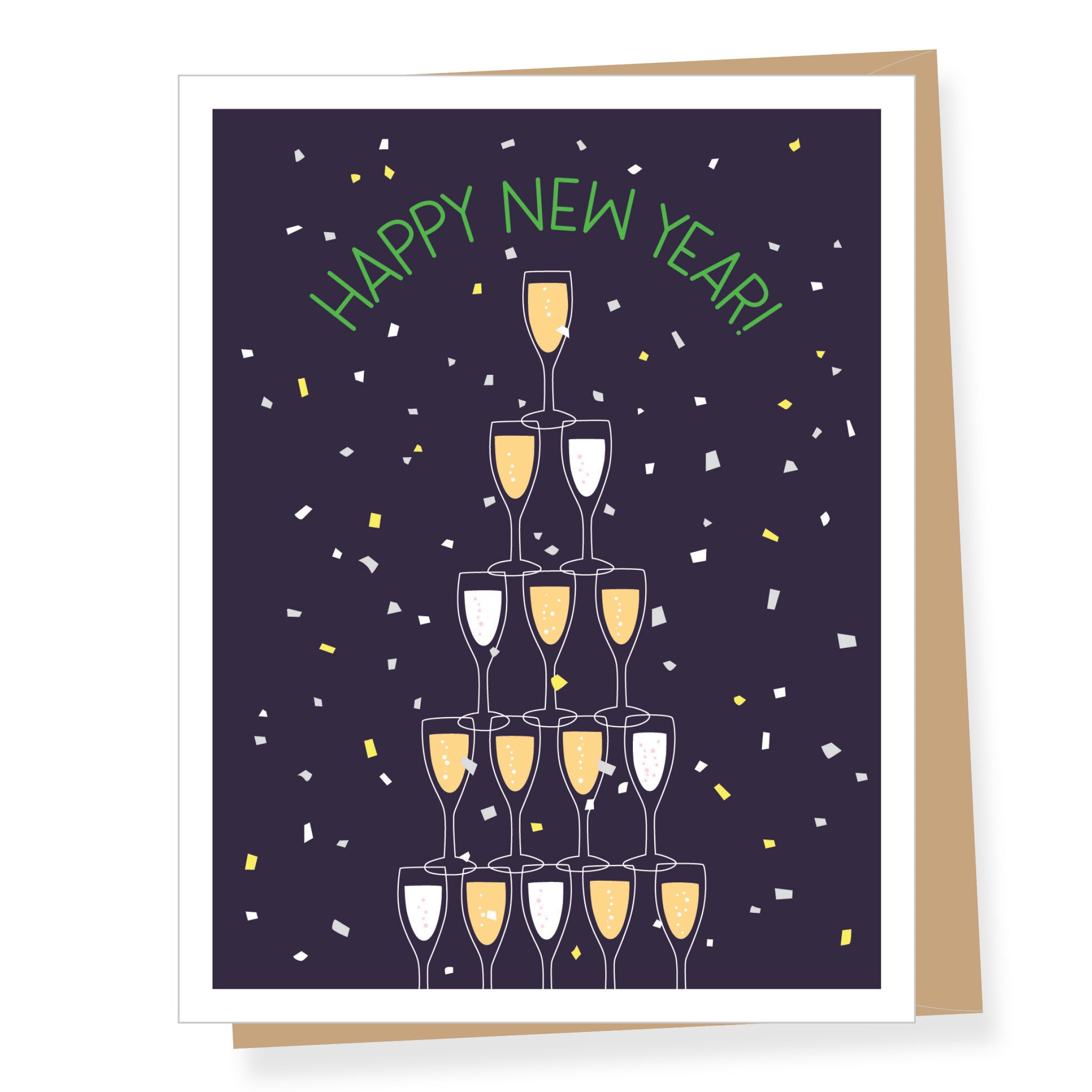 Champagne Tower New Year Card