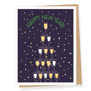 Champagne Tower New Year Card