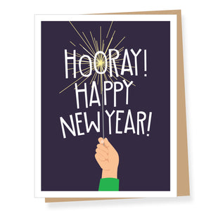 Hooray Sparkler New Year Card
