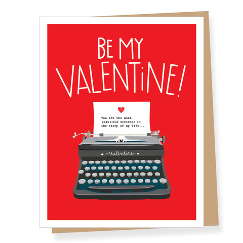 Most Beautiful Sentence Vintage Typewriter, Valentine Card