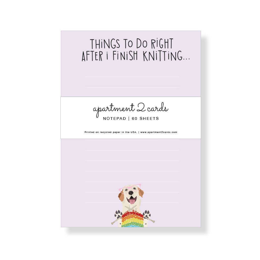 Finish Knitting List Pad, Notepad