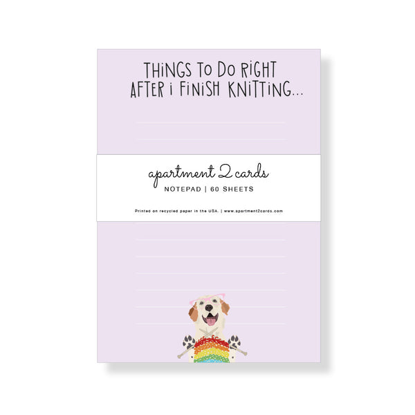 Finish Knitting List Pad, Notepad