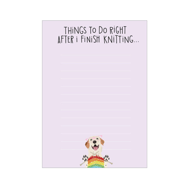 Finish Knitting List Pad, Notepad
