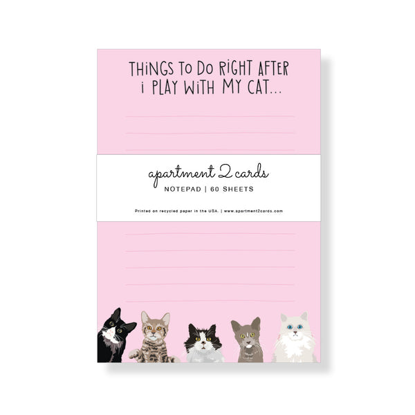Play With My Cat List Pad, Notepad