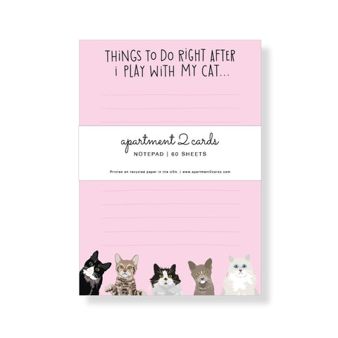 Play With My Cat List Pad, Notepad