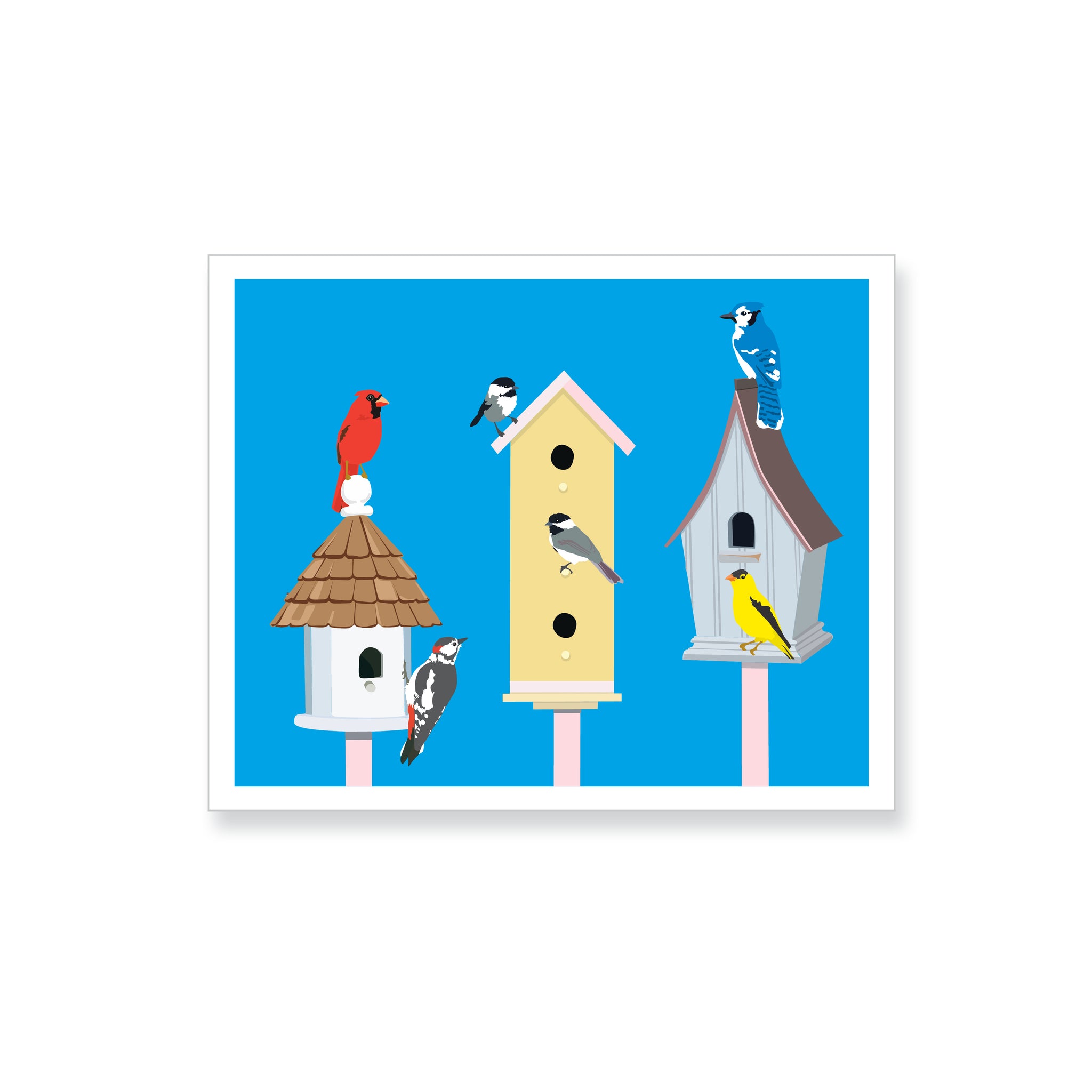 Three Birdhouses Vinyl Sticker