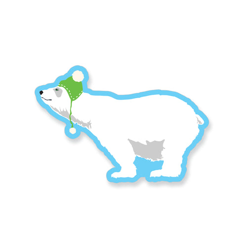 Winter Polar Bear Vinyl Sticker - ST270