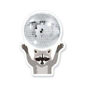 Raccoon with Disco Ball Vinyl Sticker - ST271