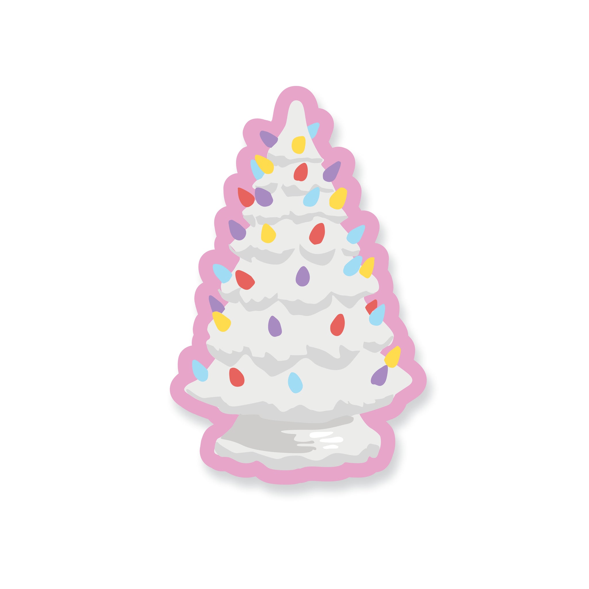 Ceramic Christmas Tree Holiday Vinyl Sticker - ST277