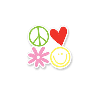 Peace Love Joy Happiness Vinyl Sticker - ST287