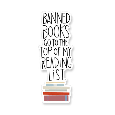 Top of My Reading List - Banned Books Vinyl Sticker - ST292