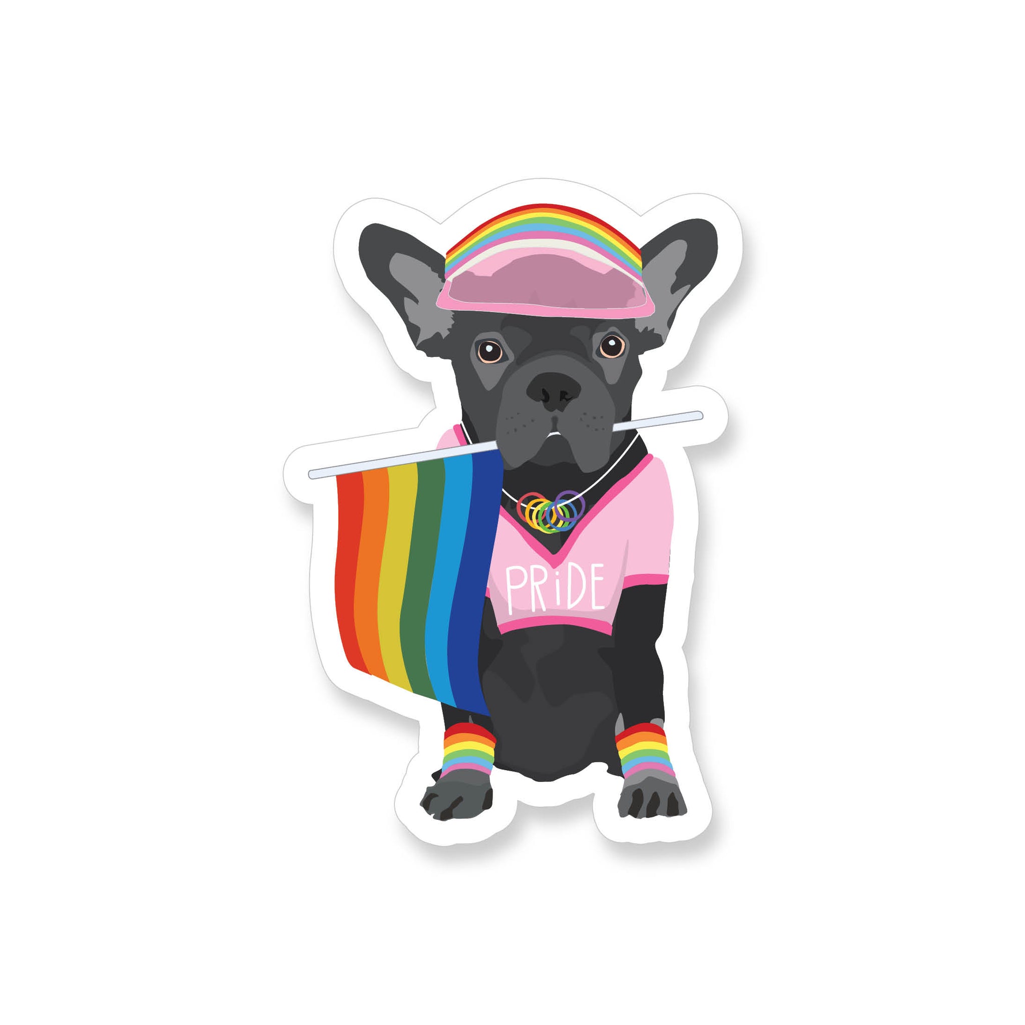 Frenchie Gay Pride, Vinyl Sticker
