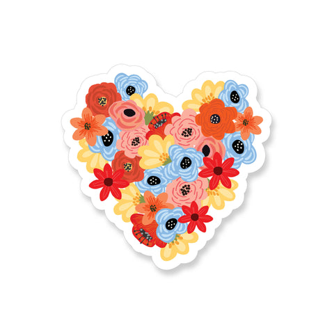 Floral Heart, Vinyl Sticker - ST303