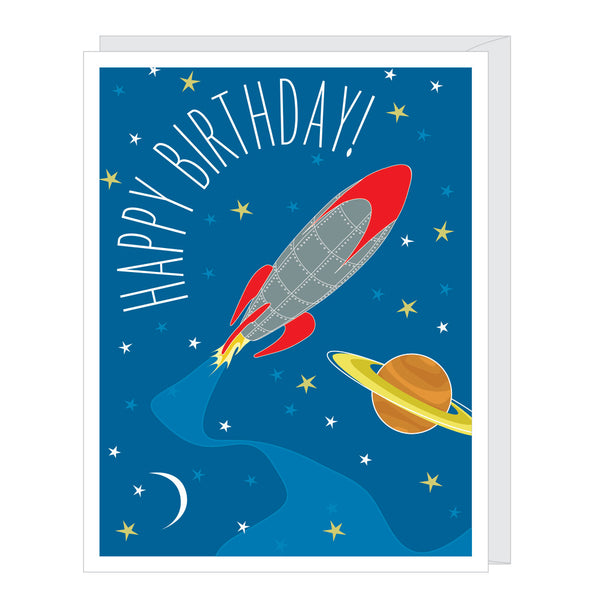 Out of This World Rocket Birthday Card