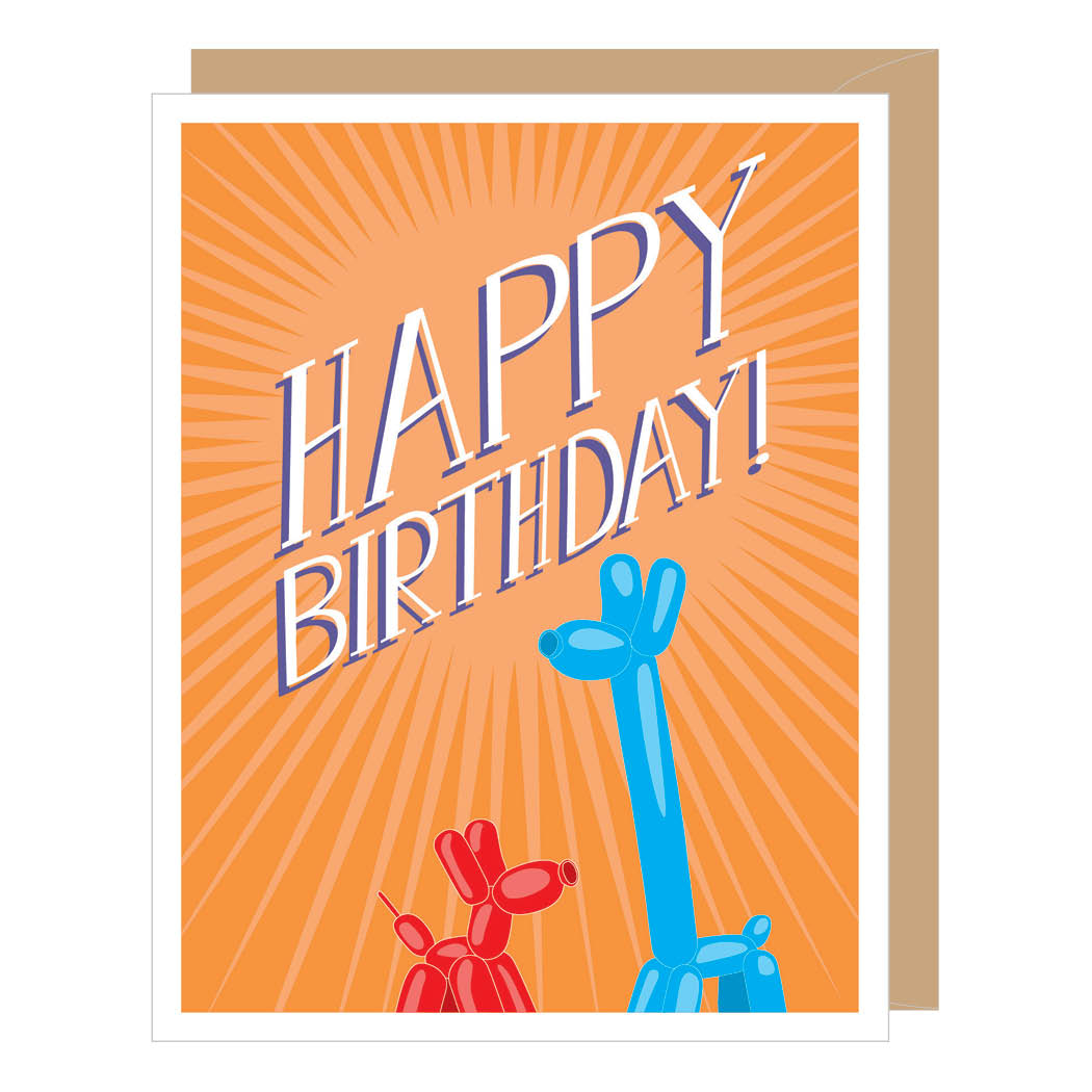 Balloon Animals Birthday Card