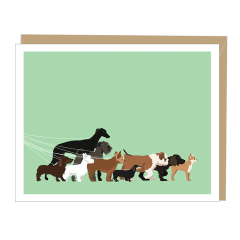 Dogwalk Blank Note Card