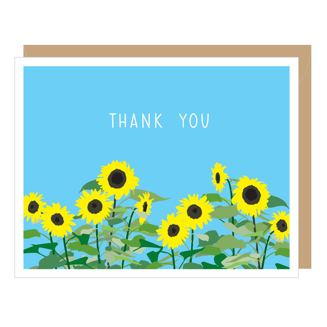 Field of Sunflowers Thank You Note Card