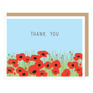 Field of Poppies Thank You Note Card