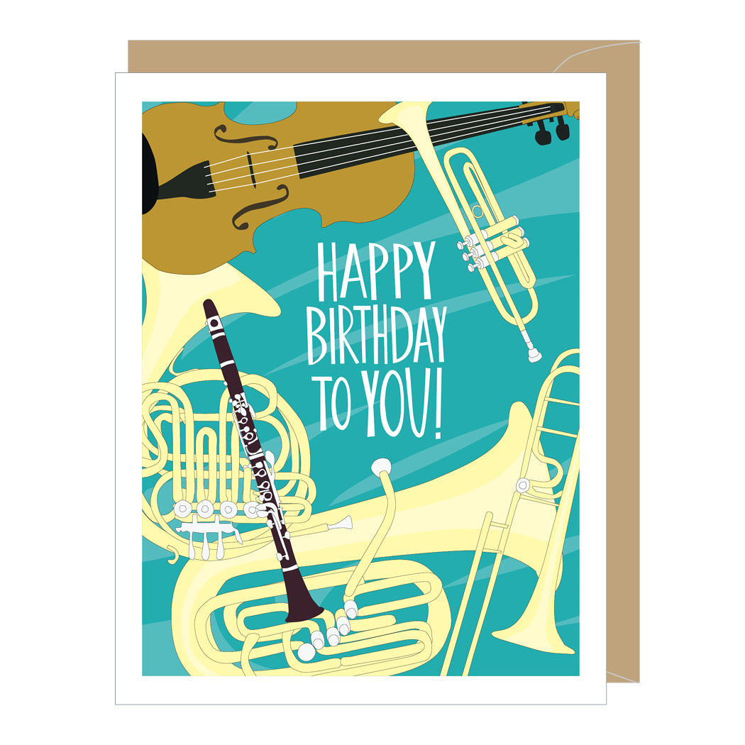 Musical Instruments Birthday Card