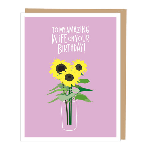 Amazing Wife Sunflowers Birthday Card